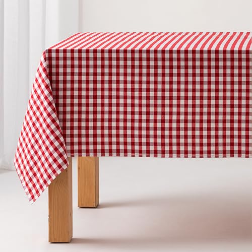 GAMUSI Tischdecke, schmutzabweisend, rechteckig, Vichy-Muster, Baumwolle, wasserdicht, 140 x 240 cm, Rot GAMUSI Tischdecke, schmutzabweisend, rechteckig, Vichy-Muster, Baumwolle, wasserdicht, 140 x 240 cm, Rot von GAMUSI