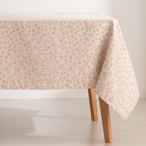 GAMUSI Tischdecke, schmutzabweisend, quadratisch, Lurex, Goldfaden, Jacquard, wasserdicht, 140 x 140 cm, Stoffgefühl, Ecru/Gold Lumin GAMUSI Tischdecke, schmutzabweisend, quadratisch, Lurex, Goldfaden, Jacquard, wasserdicht, 140 x 140 cm, Stoffgefühl, Ecru/Gold Lumin von GAMUSI