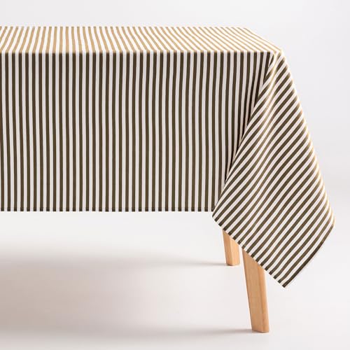 GAMUSI Tischdecke, schmutzabweisend, rechteckig, Baumwollstoff, wasserdicht, Streifen, Taupe, 160 x 240 cm GAMUSI Tischdecke, schmutzabweisend, rechteckig, Baumwollstoff, wasserdicht, Streifen, Taupe, 160 x 240 cm von GAMUSI