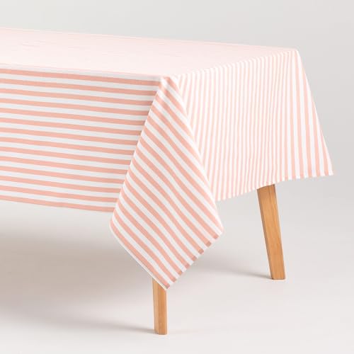 GAMUSI Tischdecke, schmutzabweisend, rechteckig, Baumwollstoff, wasserdicht, Streifen Lachs, 140 x 100 cm GAMUSI Tischdecke, schmutzabweisend, rechteckig, Baumwollstoff, wasserdicht, Streifen Lachs, 140 x 100 cm von GAMUSI