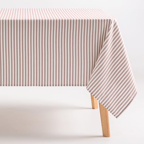 GAMUSI Tischdecke, schmutzabweisend, rechteckig, Baumwollstoff, wasserdicht, Streifen Lachs, 160 x 240 cm GAMUSI Tischdecke, schmutzabweisend, rechteckig, Baumwollstoff, wasserdicht, Streifen Lachs, 160 x 240 cm von GAMUSI