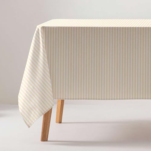 GAMUSI Tischdecke, schmutzabweisend, rechteckig, Baumwollstoff, wasserdicht, gelbe Streifen, 160 x 180 cm GAMUSI Tischdecke, schmutzabweisend, rechteckig, Baumwollstoff, wasserdicht, gelbe Streifen, 160 x 180 cm von GAMUSI