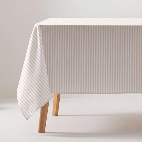 GAMUSI Tischdecke, schmutzabweisend, rechteckig, Baumwollstoff, wasserdicht, gestreift, Leinen, 160 x 200 cm GAMUSI Tischdecke, schmutzabweisend, rechteckig, Baumwollstoff, wasserdicht, gestreift, Leinen, 160 x 200 cm von GAMUSI