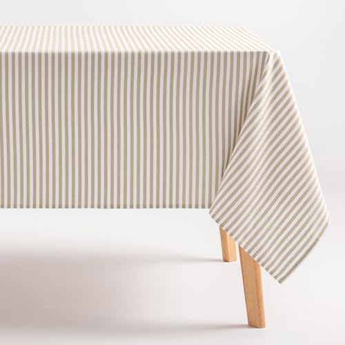GAMUSI Tischdecke, schmutzabweisend, rechteckig, Baumwollstoff, wasserdicht, gestreift, Leinen, 160 x 240 cm GAMUSI Tischdecke, schmutzabweisend, rechteckig, Baumwollstoff, wasserdicht, gestreift, Leinen, 160 x 240 cm von GAMUSI