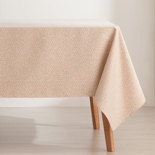 GAMUSI Tischdecke, schmutzabweisend, rechteckig, Lurex, Goldfaden, Jacquard, wasserdicht, 140 x 300 cm, Stoffgefühl, Ecru/Gold Tilu GAMUSI Tischdecke, schmutzabweisend, rechteckig, Lurex, Goldfaden, Jacquard, wasserdicht, 140 x 300 cm, Stoffgefühl, Ecru/Gold Tilu von GAMUSI
