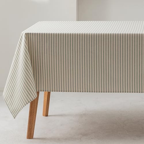 GAMUSI Tischdecke, schmutzabweisend, rechteckig, feine Streifen, wasserdicht, 100 % Baumwolle, waschbar, Innen- und Außenbereich, 140 x 100 cm GAMUSI Tischdecke, schmutzabweisend, rechteckig, feine Streifen, wasserdicht, 100 % Baumwolle, waschbar, Innen- und Außenbereich, 140 x 100 cm von GAMUSI