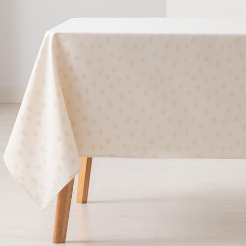 GAMUSI Tischdecke, schmutzabweisend, rechteckig, kleine Punkte, einfarbig, Jacquard, wasserdicht, 140 x 180 cm, Stoff, goldfarben GAMUSI Tischdecke, schmutzabweisend, rechteckig, kleine Punkte, einfarbig, Jacquard, wasserdicht, 140 x 180 cm, Stoff, goldfarben von GAMUSI