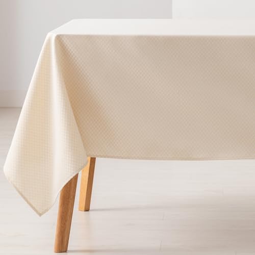 GAMUSI Tischdecke, schmutzabweisend, rechteckig, kleine Rauten, glatt, Jacquard, wasserdicht, 140 x 300 cm, Stoff, goldfarben GAMUSI Tischdecke, schmutzabweisend, rechteckig, kleine Rauten, glatt, Jacquard, wasserdicht, 140 x 300 cm, Stoff, goldfarben von GAMUSI