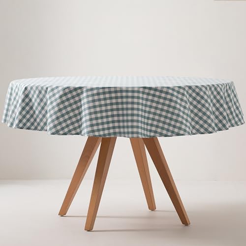 GAMUSI Tischdecke, schmutzabweisend, rund, Vichy, Baumwolle, Stoffgefühl, 160 x 160 cm, Wasserfarben GAMUSI Tischdecke, schmutzabweisend, rund, Vichy, Baumwolle, Stoffgefühl, 160 x 160 cm, Wasserfarben von GAMUSI