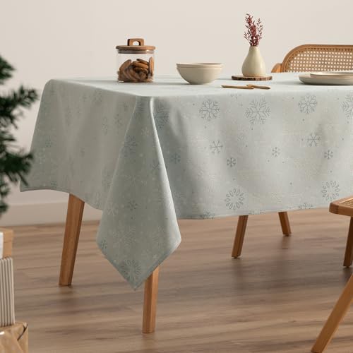 GAMUSI Tischdecke für Weihnachten, Jacquard, Goldgarn, Esstisch, rechteckig, Weihnachtsdekoration, 140 x 100 cm, Wasserfarben/Silber GAMUSI Tischdecke für Weihnachten, Jacquard, Goldgarn, Esstisch, rechteckig, Weihnachtsdekoration, 140 x 100 cm, Wasserfarben/Silber von GAMUSI