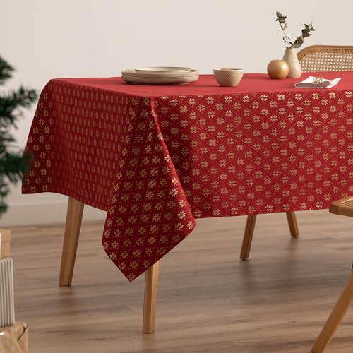 GAMUSI Tischdecke für Weihnachten, Jacquard, Goldgarn, Esstisch, rechteckig, Weihnachtsdekoration, 140 x 200 cm, Rot GAMUSI Tischdecke für Weihnachten, Jacquard, Goldgarn, Esstisch, rechteckig, Weihnachtsdekoration, 140 x 200 cm, Rot von GAMUSI