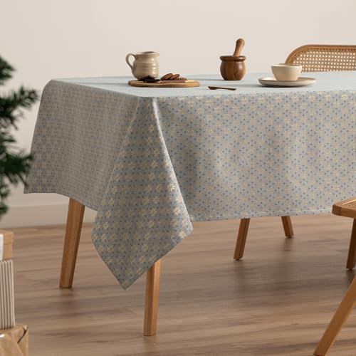 GAMUSI Tischdecke für Weihnachten, Jacquard, Goldgarn, Esstisch, rechteckig, Weihnachtsdekoration, 140 x 240 cm, Blau/Gold GAMUSI Tischdecke für Weihnachten, Jacquard, Goldgarn, Esstisch, rechteckig, Weihnachtsdekoration, 140 x 240 cm, Blau/Gold von GAMUSI