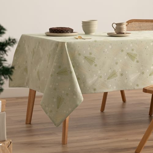 GAMUSI Tischdecke für Weihnachten, Jacquard, Goldgarn, Esstisch, rechteckig, Weihnachtsdekoration, 140 x 240 cm, Grün/Gold GAMUSI Tischdecke für Weihnachten, Jacquard, Goldgarn, Esstisch, rechteckig, Weihnachtsdekoration, 140 x 240 cm, Grün/Gold von GAMUSI