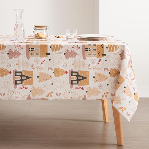 GAMUSI Tischdecke für Weihnachten, schmutzabweisend, 100 % Baumwolle, Weihnachtsdekoration, quadratischer Esstisch, 140 x 140 cm GAMUSI Tischdecke für Weihnachten, schmutzabweisend, 100 % Baumwolle, Weihnachtsdekoration, quadratischer Esstisch, 140 x 140 cm von GAMUSI