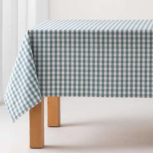 GAMUSI Tischdecke mit Fleckschutz, Motiv Vichy, Baumwolle, Stoffgefühl, 140 x 240 cm, Wasserfarben von GAMUSI
