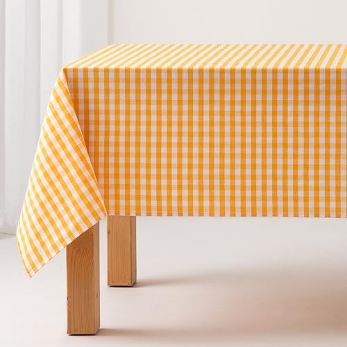 GAMUSI Tischdecke, schmutzabweisend, rechteckig, Vichy-Bild, Baumwolle, wasserdicht, 140 x 300 cm, Gelb GAMUSI Tischdecke, schmutzabweisend, rechteckig, Vichy-Bild, Baumwolle, wasserdicht, 140 x 300 cm, Gelb von GAMUSI