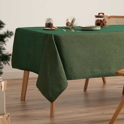 GAMUSI Weihnachtstischdecke, einfarbig, goldfarbener Faden, Esstisch, rechteckig, Weihnachtsdekoration, 140 x 200 cm, Grün GAMUSI Weihnachtstischdecke, einfarbig, goldfarbener Faden, Esstisch, rechteckig, Weihnachtsdekoration, 140 x 200 cm, Grün von GAMUSI