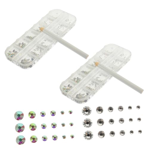 GANAZONO 1 Satz Nail Rhinestones Fächer mit Runden Dekoren Flache Ab Farbe Strass und Dotting Pen für DIY Nageldesign und Kreative Bastelprojekte GANAZONO 1 Satz Nail Rhinestones Fächer mit Runden Dekoren Flache Ab Farbe Strass und Dotting Pen für DIY Nageldesign und Kreative Bastelprojekte von GANAZONO