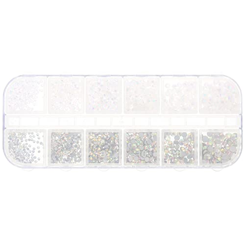 GANAZONO 1 Schachtel Fächer Box Flatback Nagel Strasssteine Nail Diamond Manicure Decor DIY Nail Art Schmuck für Stilvolle Langlebige Nagelgestaltung und Einfache Anwendung Zuhause von GANAZONO