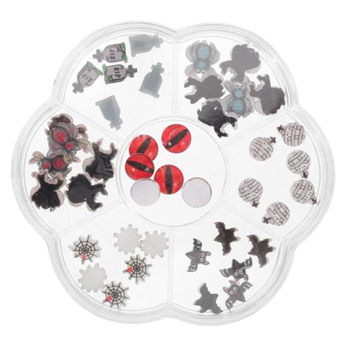 GANAZONO 1 Schachtel Halloween Nail Art Charms Spooky Resin DIY Zubehör mit Geistern Spinnen Fledermäusen für Kreative Maniküre und Partydekoration GANAZONO 1 Schachtel Halloween Nail Art Charms Spooky Resin DIY Zubehör mit Geistern Spinnen Fledermäusen für Kreative Maniküre und Partydekoration von GANAZONO