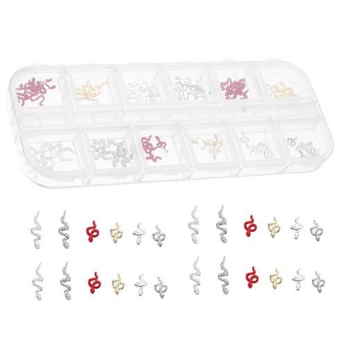GANAZONO 1 Schachtel Snake Nail Charms Box Metall Nageldekorationen für Fake Nails Langlebige Vielfältige Designs Rote Schlangenform DIY Maniküre Zubehör mit Aufbewahrungsfächern GANAZONO 1 Schachtel Snake Nail Charms Box Metall Nageldekorationen für Fake Nails Langlebige Vielfältige Designs Rote Schlangenform DIY Maniküre Zubehör mit Aufbewahrungsfächern von GANAZONO