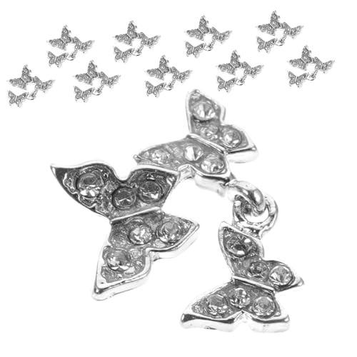GANAZONO 10 Stück Teiliges Nail Charms Schmetterling Nail Gems Strasssteine für Fingernägel und Zehennägel Vielseitige Nagelkunst Dekoration für Frauen DIY Geeignet für Alltag und von GANAZONO