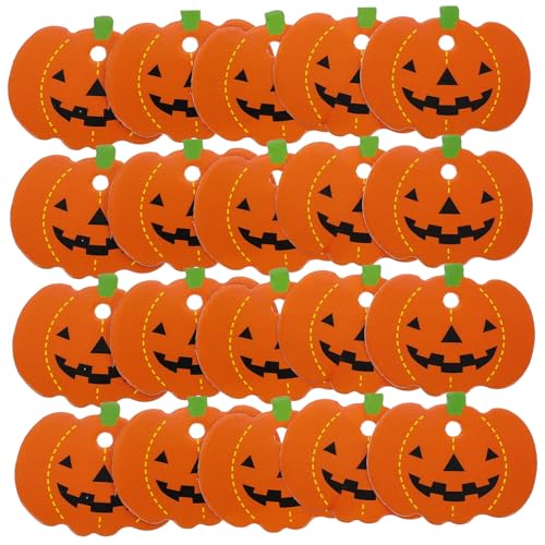 GANAZONO 100 Stück Halloween Papieranhänger Kürbisform Hängende Geschenketiketten Papier Halloween Deko Kürbis Anhänger für Party Herbstdeko DIY von GANAZONO