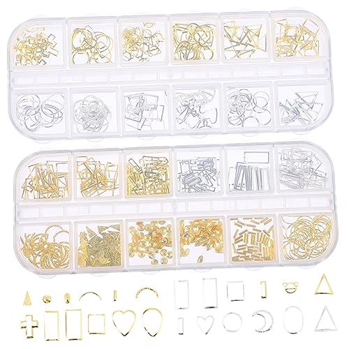 GANAZONO 2 Boxen Hollow Nail Decorations Boxen mit Metallringen für DIY Maniküre Hochwertiger Nagelschmuck für Kreative Designs und Nägel für und Mädchen GANAZONO 2 Boxen Hollow Nail Decorations Boxen mit Metallringen für DIY Maniküre Hochwertiger Nagelschmuck für Kreative Designs und Nägel für und Mädchen von GANAZONO