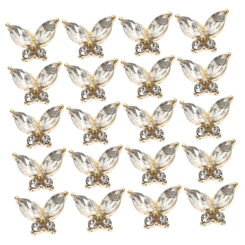 GANAZONO 20Stücke Schmetterling Nagelcharms Exquisite Nageldekoration für Natürliche und Falsche Nägel Edelsteine Einfach zu Verwenden für Maniküre und DIY GANAZONO 20Stücke Schmetterling Nagelcharms Exquisite Nageldekoration für Natürliche und Falsche Nägel Edelsteine Einfach zu Verwenden für Maniküre und DIY von GANAZONO