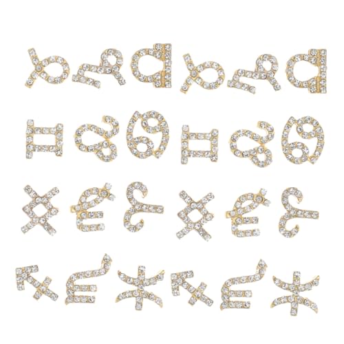 GANAZONO 24 Stück Teiliges Metall Nagelcharms mit Funkelnden Strasssteinen Langlebige Legierung Nageldekorationen für Natürliche und Künstliche Nägel Originelles Nail Art Zubehör für von GANAZONO