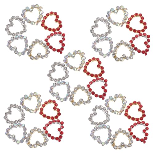 GANAZONO 30 Stück Teiliges Herzförmiges Nageldekor mit Strasssteinen für Nail Art DIY Glitzersteine für Fingernägel und Zehennägel Leichtes Charmantes Nail Schmuck Zubehör für Anfänger und von GANAZONO