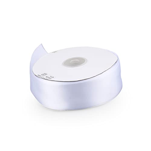 GANAZONO 50M Geschenkband Weißes Grosgrain Ribbon Hochwertiges Wickelband für Bastelprojekte Geschenkverpackungen und Dekoration von GANAZONO