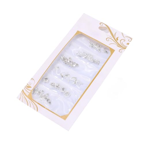 GANAZONO 6Gitter Metallische Nagelsticker Fächer Box für Nageldesign DIY Nagelkunst Zubehör für Langlebig und Vielseitig Einsetzbar für Freundinnen von GANAZONO