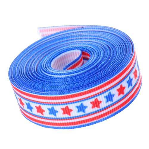 GANAZONO American Star Ribbon Patriotisches Band Band Zum Veteranentag Geschenkband Sternmusterband Sterne Und Streifenband Streifenband 4. Dekorationen Bänder Für Handwerk Polyester von GANAZONO