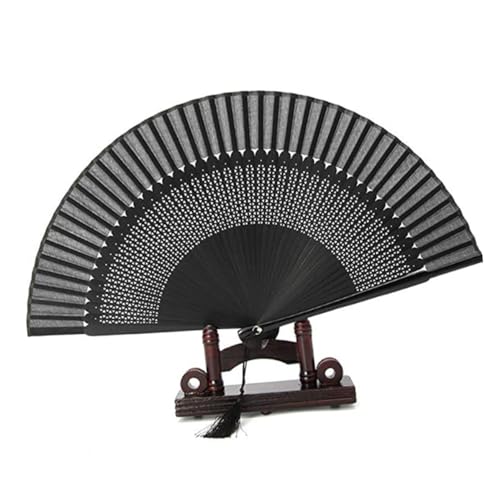 GANAZONO Handgefertigter Fächer aus Hochwertigem Material und Tragbar für Tänze Partys und Dekoration Vintage Design mit Mini Fenster und Schwarzem Cover für Freunde und Familie von GANAZONO