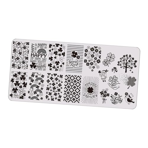 GANAZONO Metal Manicure Stencil St Patrick's Day Festival Nail Art Schablonen Nägel Stamping Platte Kreative Nail Decoration für Salon und DIY Maniküre von GANAZONO