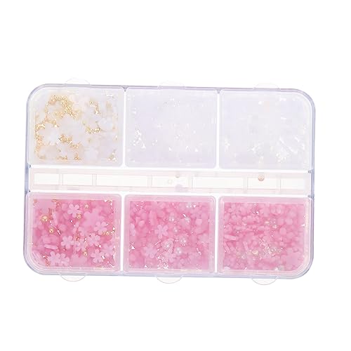 GANAZONO Nageldekoration Box mit Resin fünfblättrigen Blumen Nagel Zubehör für DIY Nailart Ersatzbare Nail Charms Mischgrößen Weiß Nagel Supply für Fußnägel und Nageldesign GANAZONO Nageldekoration Box mit Resin fünfblättrigen Blumen Nagel Zubehör für DIY Nailart Ersatzbare Nail Charms Mischgrößen Weiß Nagel Supply für Fußnägel und Nageldesign von GANAZONO