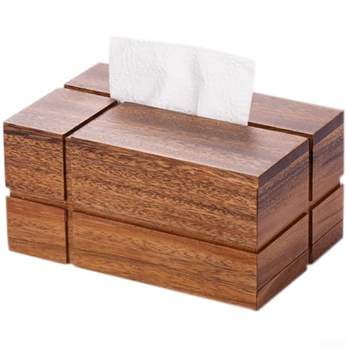 GANCEI Massive Taschentuchbox aus Walnussholz im modernen minimalistischen Stil mit Magnetverschluss, nachhaltige Ölbeschichtung, für Wohnzimmer, Bad oder Auto von GANCEI