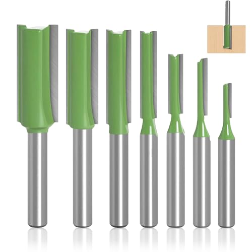 Fräser für Oberfräse, 7 Stück Legierung Nutfräser 6mm Schaft, Zweischneidig Gerade Fräser, Mehrere Größen Fräser Set für Holzbearbeitung, für Holzzuschnitt, DIY Holzbearbeitung Fräser für Oberfräse, 7 Stück Legierung Nutfräser 6mm Schaft, Zweischneidig Gerade Fräser, Mehrere Größen Fräser Set für Holzbearbeitung, für Holzzuschnitt, DIY Holzbearbeitung von GANILITY