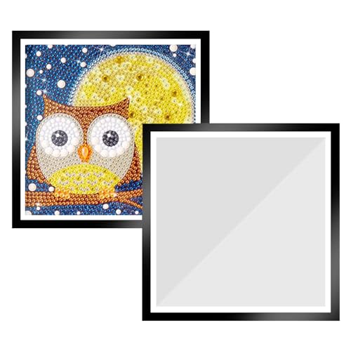 GANILITY 2 Stück Diamond Painting Rahmen, 30 x 30 cm Diamant Painting Bilderrahmen, Schwarz Magnetischer Rahmen, Zubehör für die Diamantmalerei, Für Wand-, Kühlschrank, Tür und Fensterdekoration von GANILITY