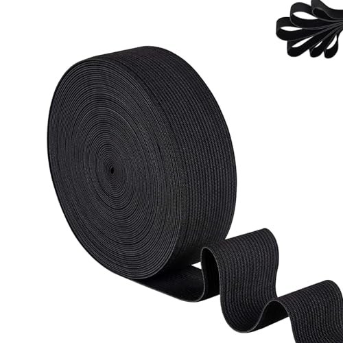 Gummiband, Flachgewebte Gummibänder, Elastische Hosen, 10 m Nähen Gummibänder, Breite 20 mm für Hosen, Zum Nähen, Basteln und Heimwerken, Schwarz Gummiband, Flachgewebte Gummibänder, Elastische Hosen, 10 m Nähen Gummibänder, Breite 20 mm für Hosen, Zum Nähen, Basteln und Heimwerken, Schwarz von GANILITY