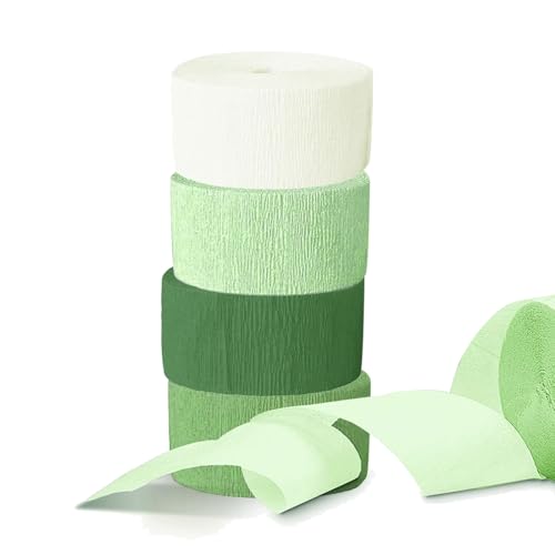 Krepppapier 8 Rollen, Krepp Papier von Hellgrün, Grün, Dunkelgrün, Weiß, Buntes Kräuselpapier, Party-Kräuselpapierband, für Partydeko, Geburtstagsdeko, Hochzeitsdekorationen, 4,5cm x 25m Krepppapier 8 Rollen, Krepp Papier von Hellgrün, Grün, Dunkelgrün, Weiß, Buntes Kräuselpapier, Party-Kräuselpapierband, für Partydeko, Geburtstagsdeko, Hochzeitsdekorationen, 4,5cm x 25m von GANILITY
