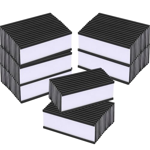Magnetische Etikettenhalter, 100 Stück Beschreibbare Magnete Etiketten, 2,5 x 7,6 cm C Kanal Magnet Etiketten, Etiketten Magnetisch mit Papiereinsätzen, für Metall Hängeschränke und Schubladen von GANILITY
