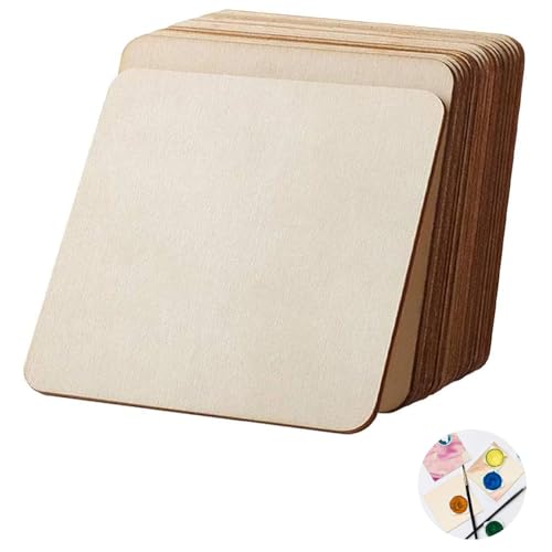 Quadrat Holzscheiben, 20 Stück 10x10 cm Quadratische Holzscheiben, für Dekoration, Untersetzer, Handwerke, Bemalen, diy Quadrat Holzscheiben, 20 Stück 10x10 cm Quadratische Holzscheiben, für Dekoration, Untersetzer, Handwerke, Bemalen, diy von GANILITY