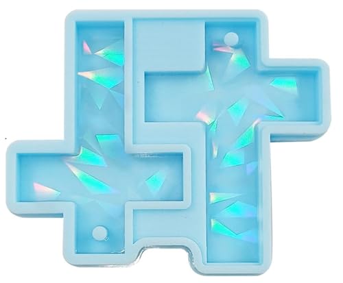 Silikonform mit blauem Kreuz, Ohrring-Anhänger, Schlüsselanhänger, Schmuck, Epoxidharz, Gießzubehör, Harzgussformen von GANPUB