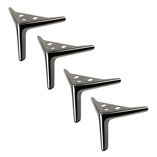 4 Stück Metall-Möbelbeine, Moderne dreieckige Metall-Möbelfüße, dreieckige Sofabeine, DIY-Möbel-Ersatzbeinstützen, für Schränke, Couchstühle, Kleiderschränke, Betten (250 mm, Gun Black) von GAOBINGB