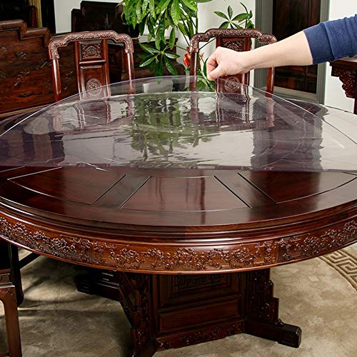 GAOBINGB 2 mm PVC, wasserdicht/verbrühungshemmend, transparente Tischdecke, runde transparente Tischdecke, Couchtischschutz, Schreibtischunterlage fürs Büro, für Nachttisch, Küchen-Esstischunterlage von GAOBINGB