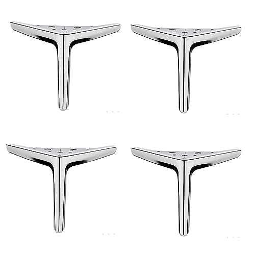 GAOBINGB 4 Möbelbeine, Metallmöbelbeine, Moderne Tischbeine, dreieckige Möbelfüße, Ersatzbeine, für Schrank, Sofa, Couchtisch, Fernsehschrank und andere Möbel, Stützfuß (20 cm, Silber) von GAOBINGB