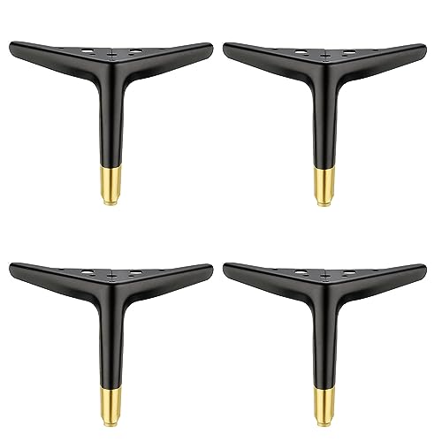 GAOBINGB 4 Möbelbeine, Metallmöbelbeine, Moderne Tischbeine, dreieckige Möbelfüße, Ersatzbeine, für Schrank, Sofa, Couchtisch, Fernsehschrank und andere Möbel, Stützfuß (25 cm, Schwarz) von GAOBINGB