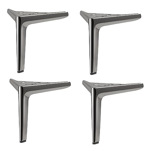 GAOBINGB 4 Stück Metall-Möbelbeine, Metall-Möbelstützbeine, dreieckige Möbelfüße, DIY-Ersatz-Möbelfüße für Schrank, Sofa, Nachttische, TV-Schränke, Schwarz (20 cm) von GAOBINGB